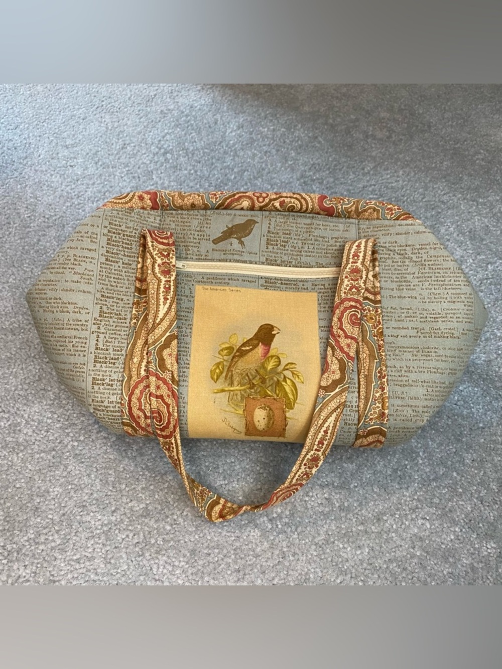 Hand‎ Sewn Bird Purse Vintage Dictionary Page Womens Tote Casual Historic